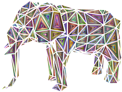 geometric elephant chromatic no silhouette