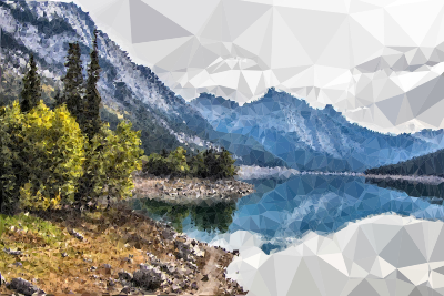 Low Poly Medicine Lake Alberta Canada