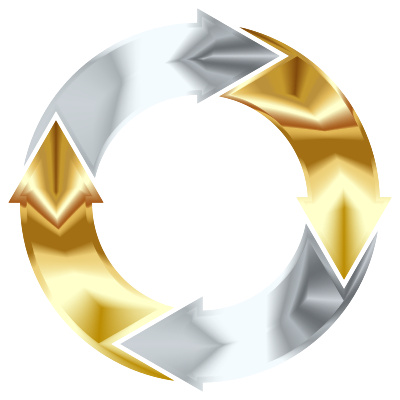 Gold And Silver Circular Arrows