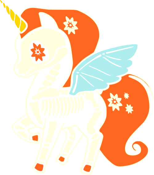 sugar skull flying unicorn