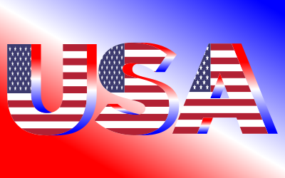 USA Flag Typography Red White And Blue