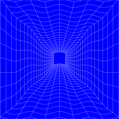 Blue Perspective Grid Distorted 16