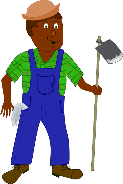 cartoon farmer African