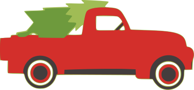 red truck with tree 3
