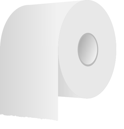 white toilet paper roll