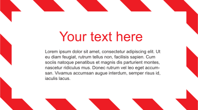 red white frame text