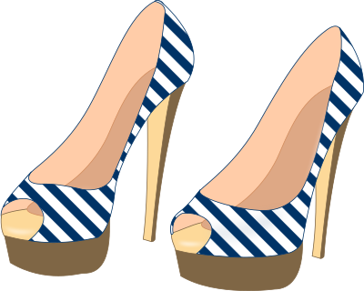 Blue Striped Heels