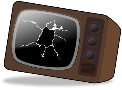 broken old television
