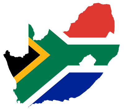 South Africa Flag Map
