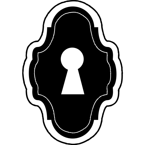 keyhole in a vertical rounded old shape