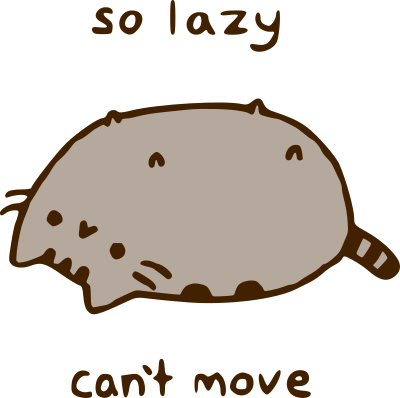 pusheen so lazy cant move