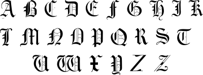 vintage english alphabet 26