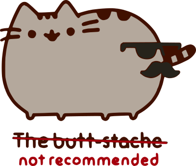 pusheen butt stache not recommended