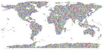 World Map Ellipse Prismatic