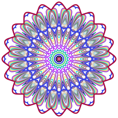 Prismatic Mandala Line Art Design 4 No Background