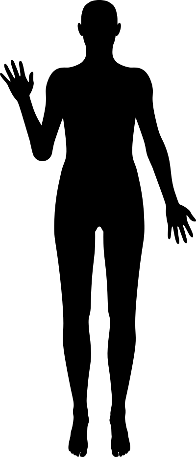 waving female silhouette