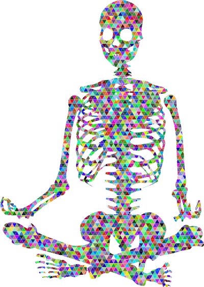 skeleton meditation silhouette low poly