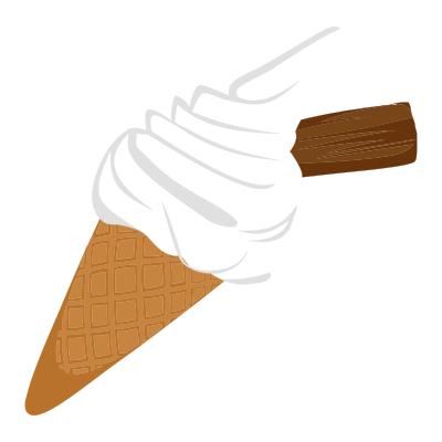 Ice Cream Cone With Chocolate Biscuit