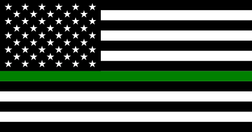 Flag of the United States Thin Green Line